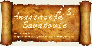 Anastasija Savatović vizit kartica